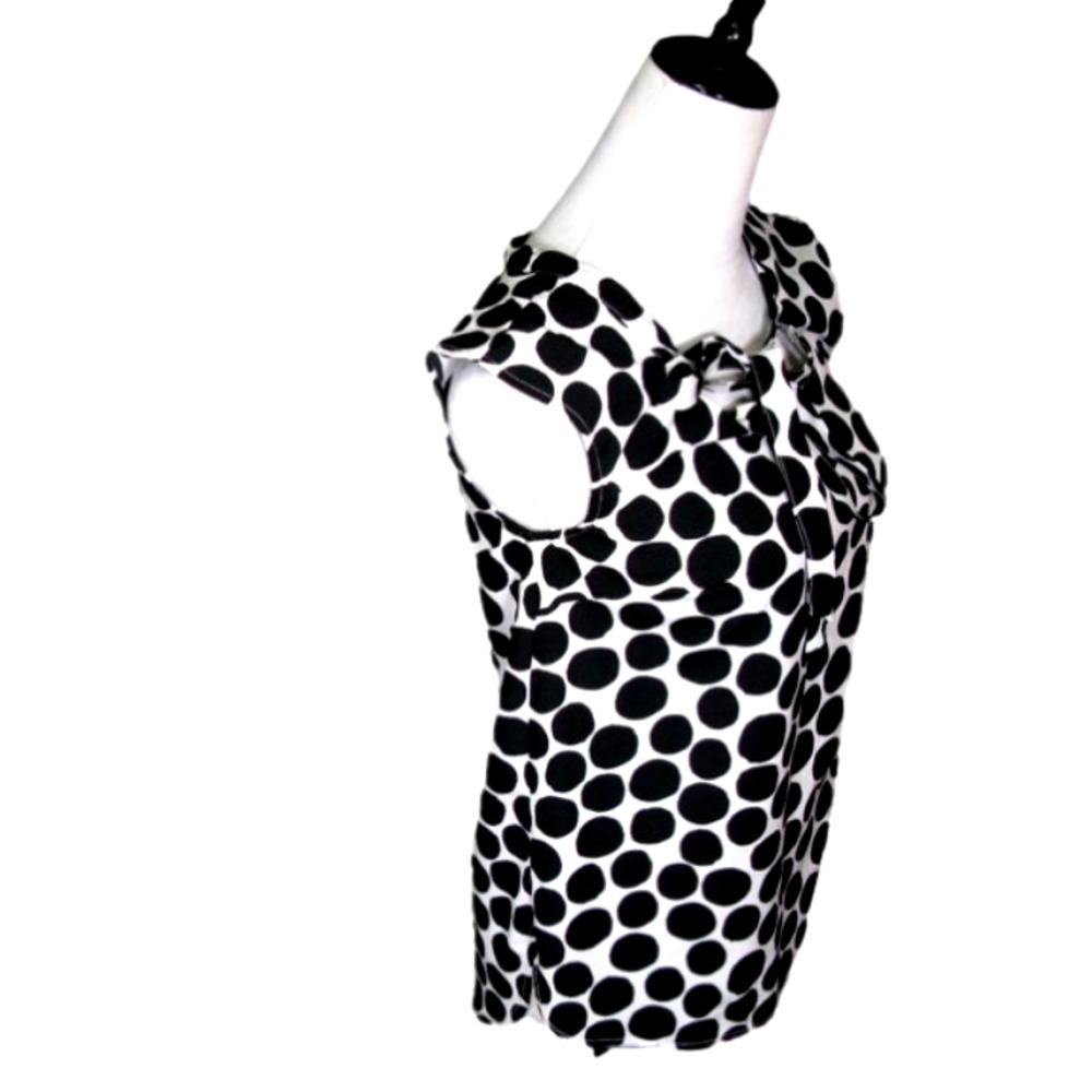 MERONA White/Black Polka Dot Sleeveless Blouse Size XS - Picture 5 of 5